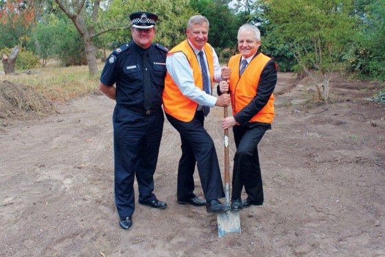 Digging deep: Assistant Commissioner Luke Cornelius joined Police Minister Kim Wells and Hastings MP Neale Burgess last Wednesday to kick-start construction on Somerville police station.