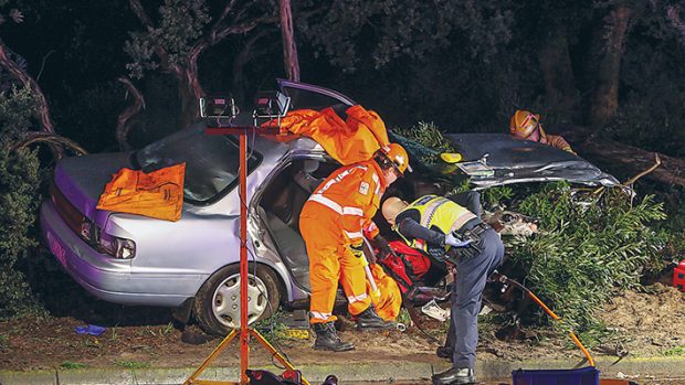 On Wednesday night (4 June) six people were injured in a three-car accident on Nepean Highway, Seaford. Picture: Gary Sissons