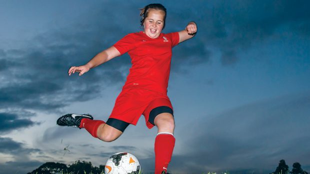Kicking goals: Chelsea Ford needs to raise to compete in national soccer championships at Coffs Harbour. Picture: Gary Sissons