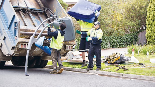 Mornington Peninsula Shire was forced to make an unscheduled hard rubbish collection when a bogus pamphlet told residents to leave waste on nature strips. Picture: Cameron McCullough 