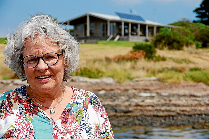 Departure time: Anne Tillig believes it is time to sell up and move on from her idyllic lifestyle at Elizabeth Island, which lies in a sheltered section of Western Port close to French Island. Picture: Keith Platt