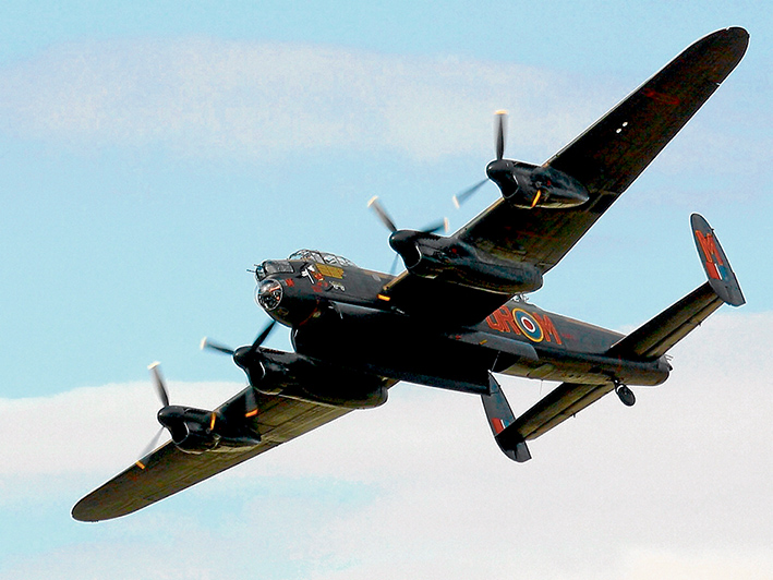 An Avro Lancaster Bomber similar to the aircraft in which Keith flew 62 missions.