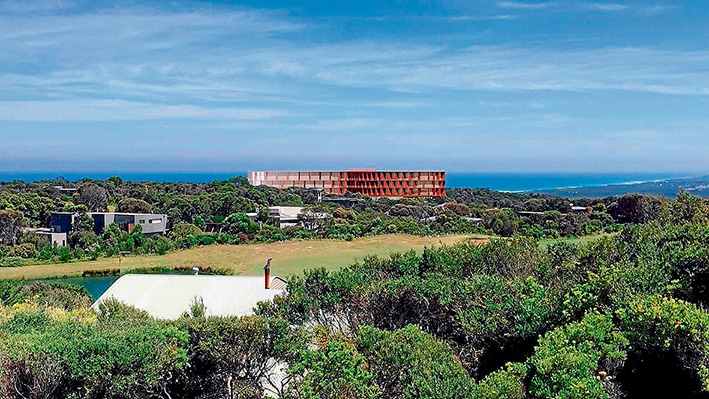 Progress: Artist’s impression of how the RACV resort could look from one of the existing homes in the Cape Schanck estate.