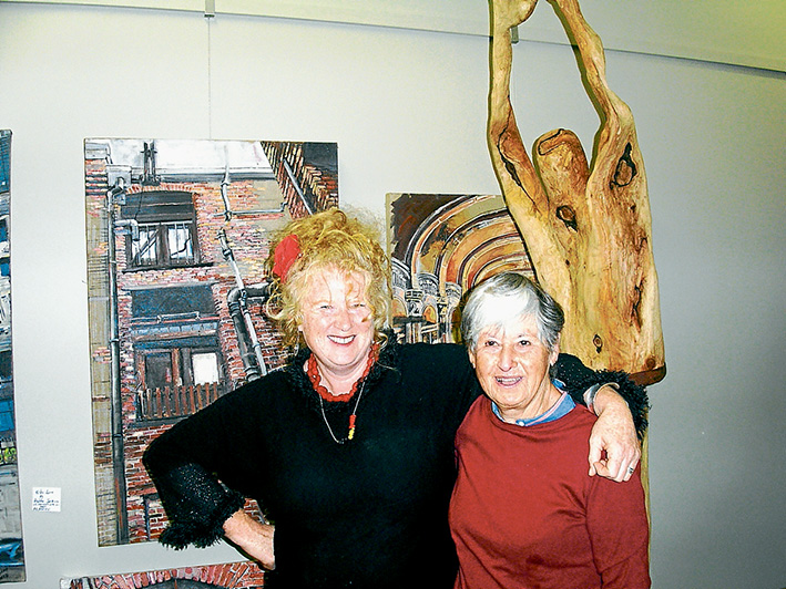Creative outlet: Sculptor Jean Sheridan, left, and painter Ann-Heather White at Red Artists Gallery.