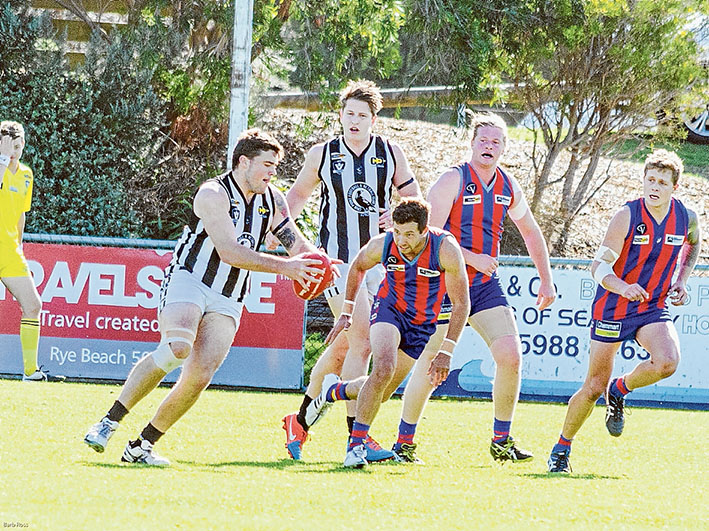 No luck for reserves: Despite leading at quarter time, Crib Point’s reserves ended up going down by 46 points.  Picture: Barb Ross
