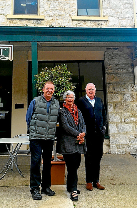 Preservation: Sorrento area shire councillor Tim Rodgers, left, with Rae Riley and Colin Watson of Nepean Ratepayers Association in Ocean Beach Rd, Sorrento. Picture supplied