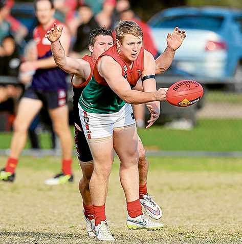 Close call: Pines managed a seven point win over Mount Eliza. Picture: Gary Bradshaw