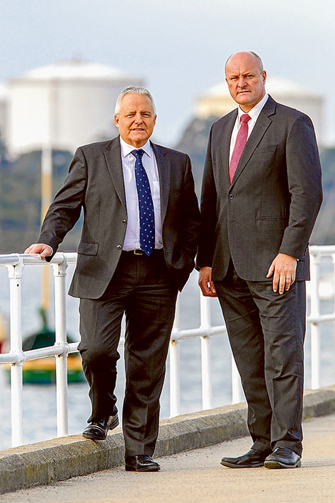 Making a point: Hastings MP Neale Burgess, left, and former ports minister David Hodgett last week accused the labor state government of abandonning a container port in favour of bringing “toxic” industries to Hastings. Picture: Gary Sissons 