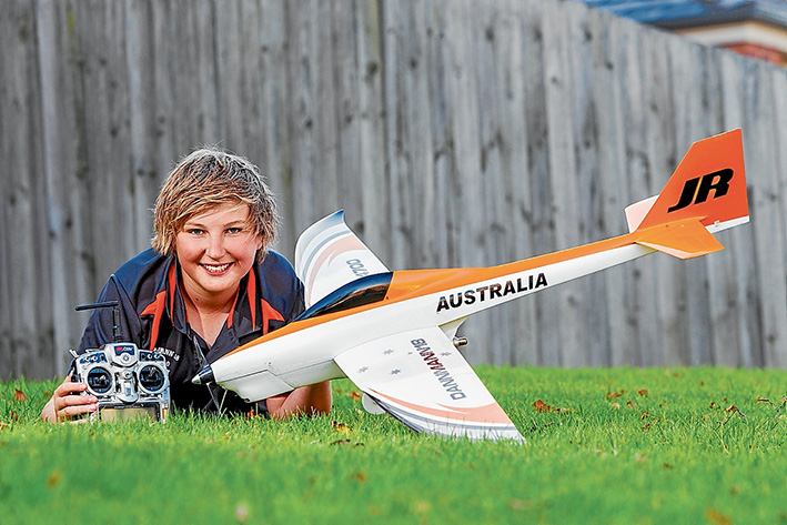High hopes: Daniel Arapakis with his Minute Master radio controlled plane. He will tackle the world’s best pilots in the Czech Republic next month. Picture: Gary Sissons