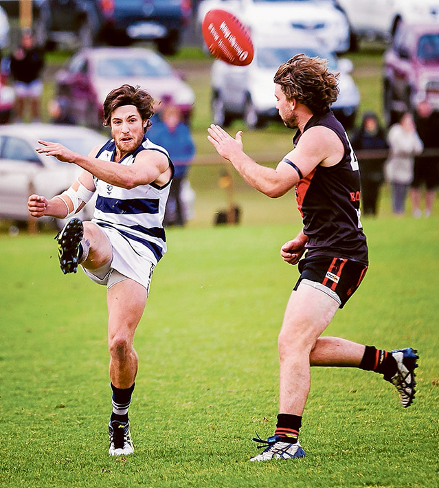 Bomber command: Frankston Bombers came from behind to grab a ten point win over Pearcedale. Picture: Andrew Hurst