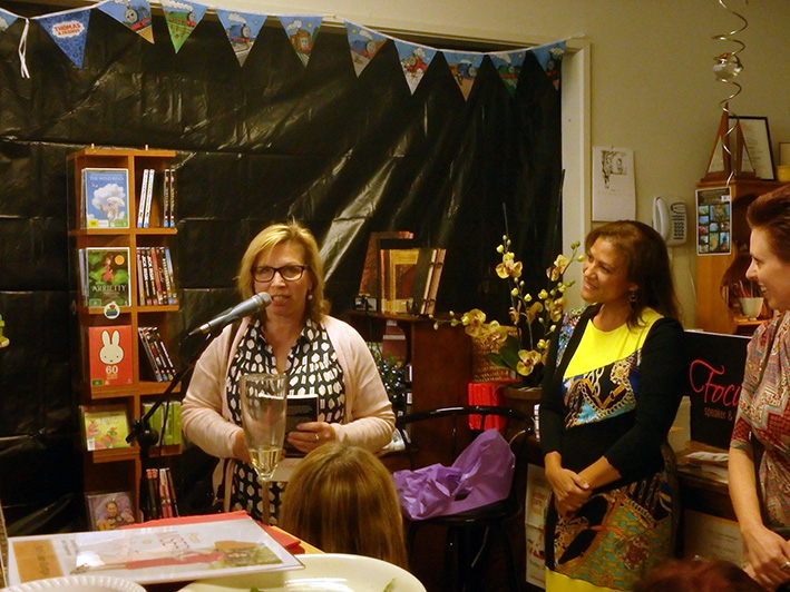 This is a call: Rosie Batty, left, speaks at the launch of Ruth Cyster-Stuettgen’s From Misery to Mastery: Journey to Freedom and Empowerment book at Petersen’s Bookstore in Hastings last month.