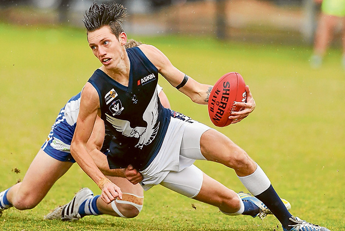 Final blow: Langwarrin’s season came to an end at the hands of Edithvale-Aspendale on Saturday. Picture: Gary Bradshaw