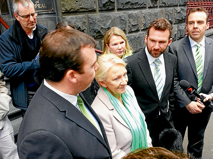 Waiting game: The O’Toole family address the media outside the Court of Appeal. Picture: Cameron McCullough