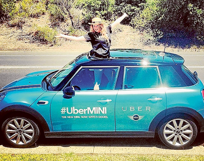 Mini controversy: Uber launched its illegal uberX ridesharing service on the Mornington Peninsula in December last year. Picture: Instagram
