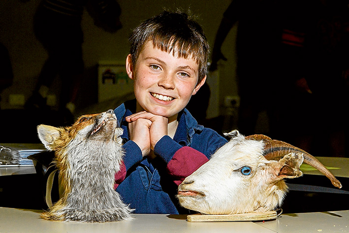 Heads count: Xavier Noonan’s hobby ensures dead animals are not forgotten. Picture: Gary Sissons