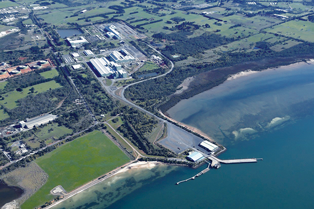 Back to the future: BlueScope Steel’s Western Port plant and wharf at Hastings could become busier if the company decides to close its Port Kembla blast furnace and import hot rolled steel by ship to Hastings. Picture supplied