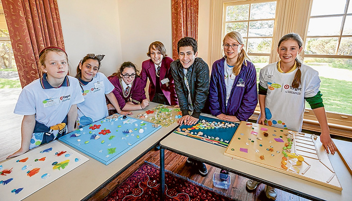 Exhibit A: Students and pupils studying ther environment at Point Nepean National Park included Emily and Mia, of Mornington Park Primary School, Audrey and Alex, Flinders Christian College, Kyle and Sara, McClelland College, and Taylor, of St Jude’s Primary. Picture: Yanni