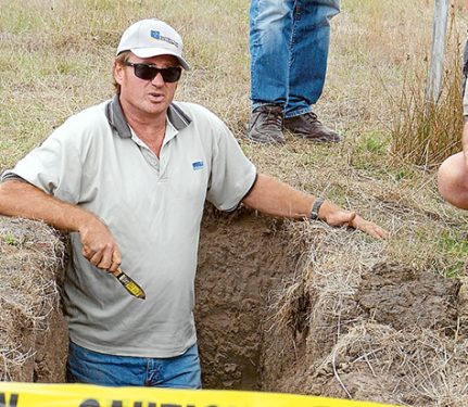 Digging deep: Lindsay Hyde conducting a soil workshop. Picture supplied