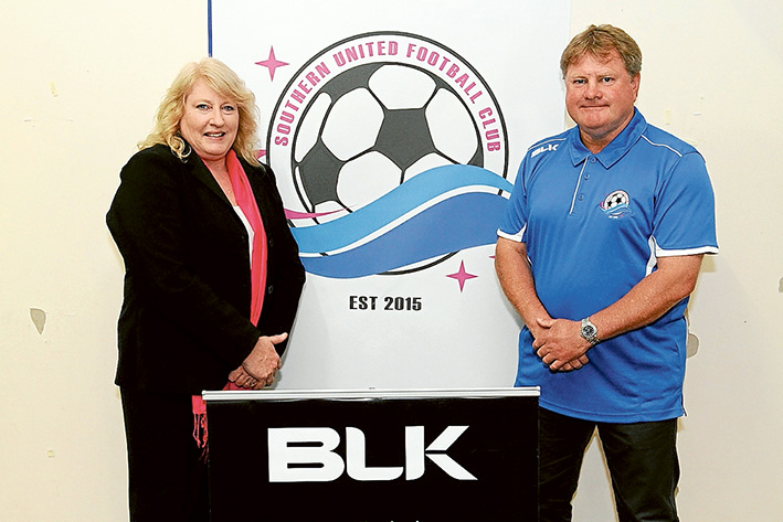 In charge: Southern United president Theresa Deas and senior coach Stuart Munro. Picture: Darryl Kennedy