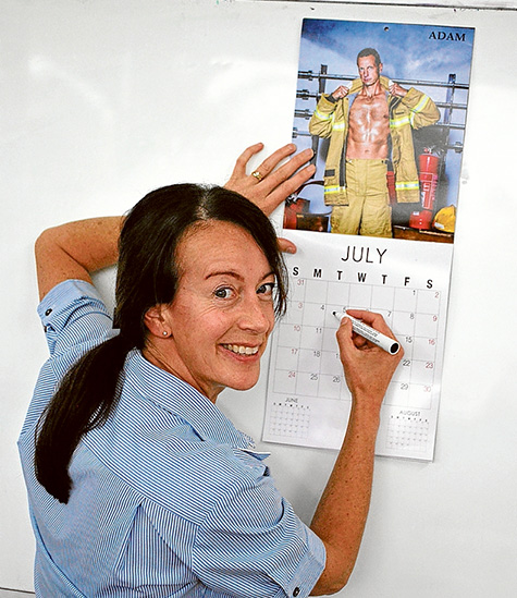 Action stations: Carolyn Donovan says her calendar pays tribute to firefighters – and raises funds for a worthy cause. Picture: Keith Platt