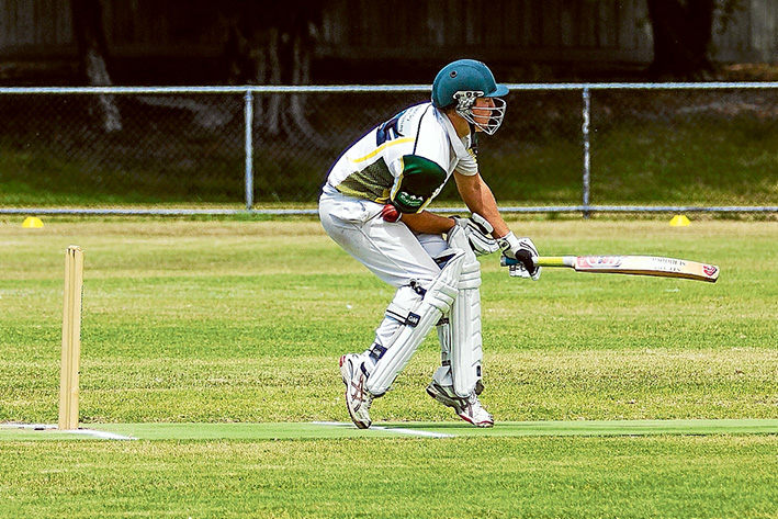 Taking one for the team: Dromana were left battered after being bowled out for just 86. Picture: Andrew Hurst