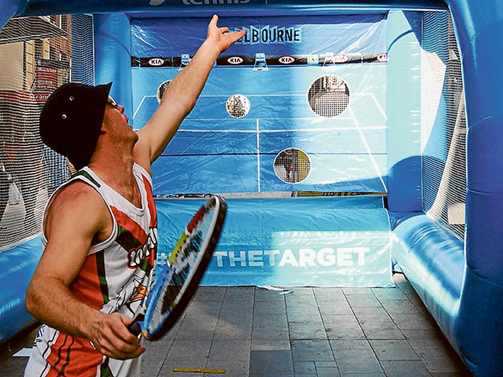 Eyes on target: Serves can be tested at the Somerville Tennis Club’s open day, this Saturday, 6 February.