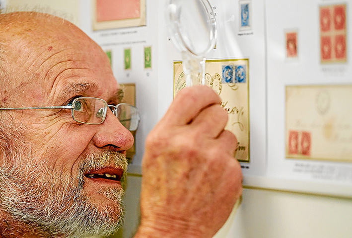 The good mail: Mt Martha’s Jon Fladeby will exhibit his stamp collection in New York next month.        Picture: Yanni