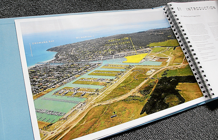 Filling in the gaps: The yellow shaded area shows the proposed Martha Cove Village Centre.