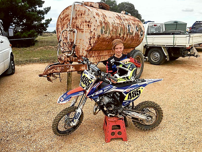Eyes on the prize: Red Hill South’s Ty Sharp before the junior motocross championships at Ararat over the weekend.