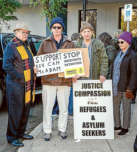 Outside support: Protesters outside Frankston Magistrates Court as the seven defendants inside explained their protest to the magistrate. Picture: Gary Sissons