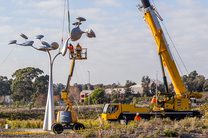 Tree of Life. The Tree of Life is being dismantled on Peninsula Link at Frankston Cranbourne Rd. While I was there quite a few people went past and were upset that it was being moved they want it to stay. I did say to them that it was a deciduous tree and that it loses it's leaves during Winter.