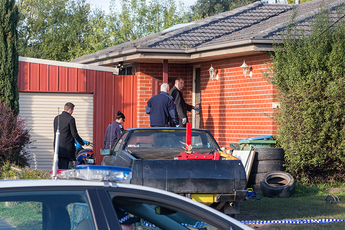 Home Invasion Shooting Hastings. A home invasion and shooting happened at 51 Spring St Hastings. Photo: Police enter the property.