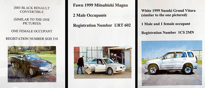 Numbers are up: The Southern Peninsula Community Fund Op Shop has made up posters of vehicles it believes can help police inquiries into thefts of donated goods. The posters are being displayed in the Point Nepean Rd, Rye, shop. Although police can track the vehicle owners, they are hampered by a grey area of the law relating to the transfer of ownership of the goods.