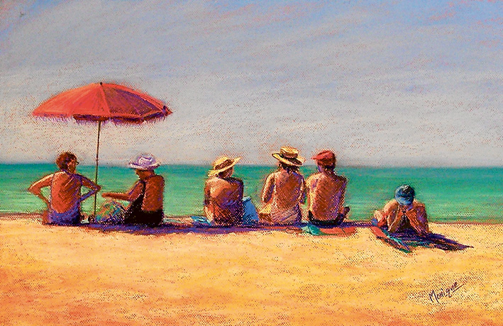 Beach bliss: Artist Monique Morey’s painting, in pastel, is an example of the works for sale at the Somers Arts Fair. 