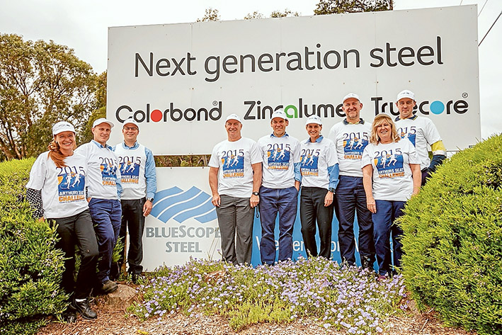 Up for challenge: The BlueScope team is ready for this year’s Arthurs Seat Challenge. Picture: Yanni
