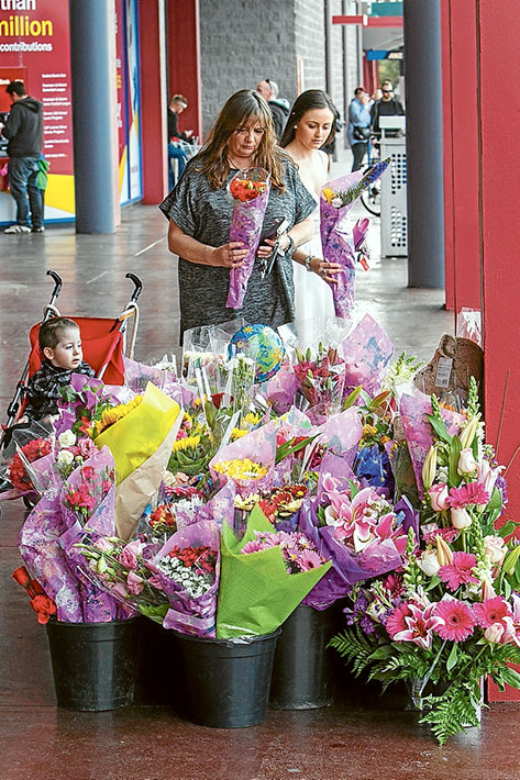 Carrum Downs Update - Monkey Bike Incident. Photo: A floral tribute which the Carrum Downs Community have been laying flowers where the incident happened.