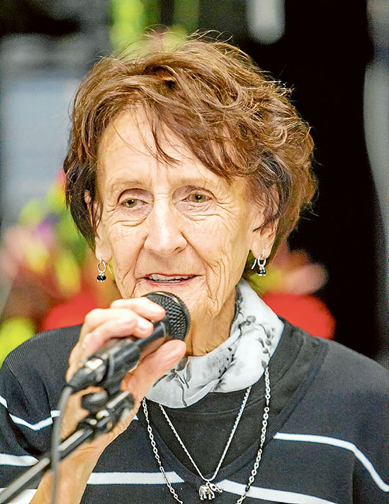 Top citizens: Mornington Peninsula Shire’s Citizen of the Year 2016 Aline Burgess at the Australia Day awards ceremony at Rosebud. Pictures: Yanni 