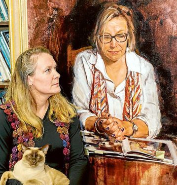 FIONA Bilbrough and her Archibald Prize entry of anti-domestic violence campaigner Rosie Batty. Picture: Yanni