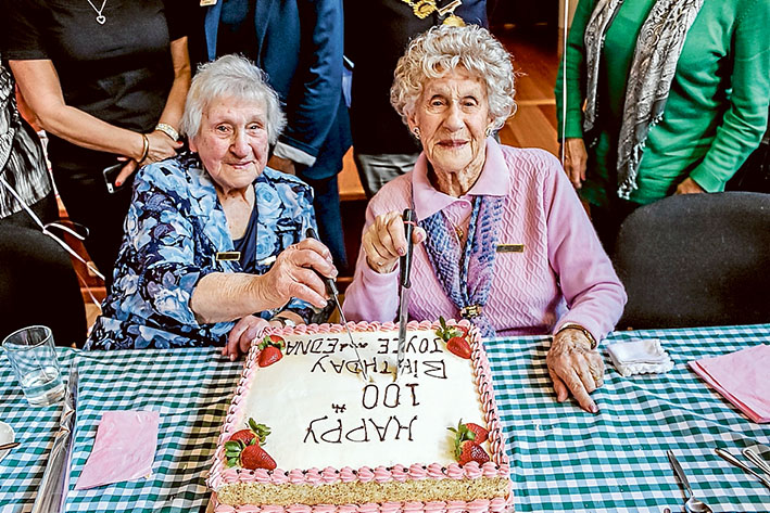 Best wishes: Joyce Milne and Edna Arnot were guests of honour at Tootgarook seniors’ birthday bash.