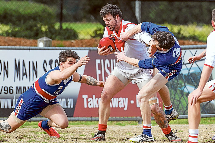 Dog’s day: Mornington dispatched Karingal by 59 points. Picture: Scott Memery