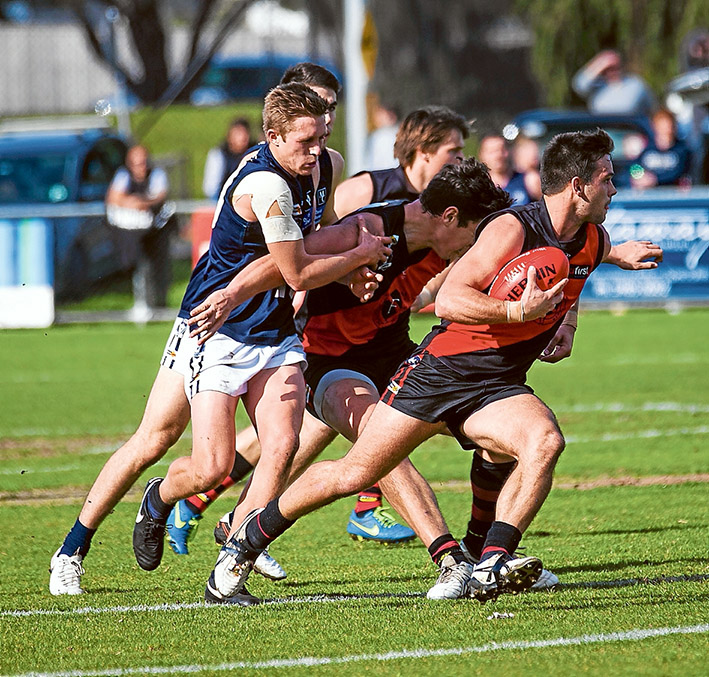 Bombers nip the Buds: Frankston Bombers racked up a 45 point win against Rosebud. Picture: Andrew Hurst