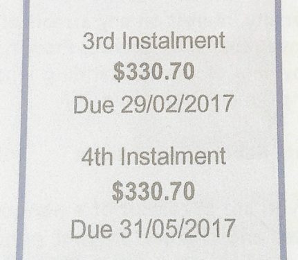 Wrong date: All shire rates notices mistakenly list 29 February as a deadline day for payment next year.