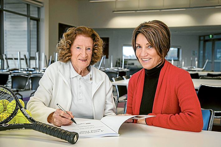 Tennis memories: Sylvia Pingiaro has written a history of the 125-year-old Mornington Tennis Club with her daughter, Frances Pingiaro. Picture: Gary Sissons