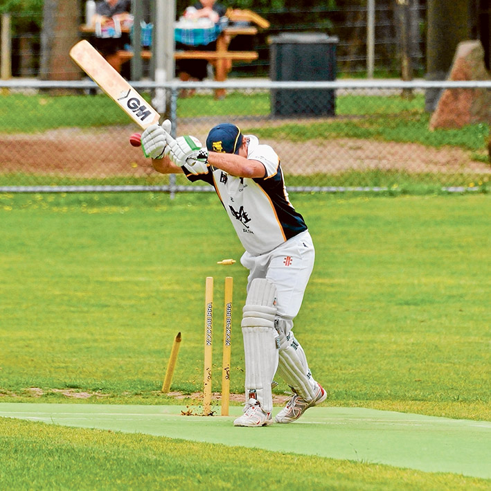 Oops: Main Ridge were rolled for just 103 in their match against Red Hill. Picture: Rab Siddhi