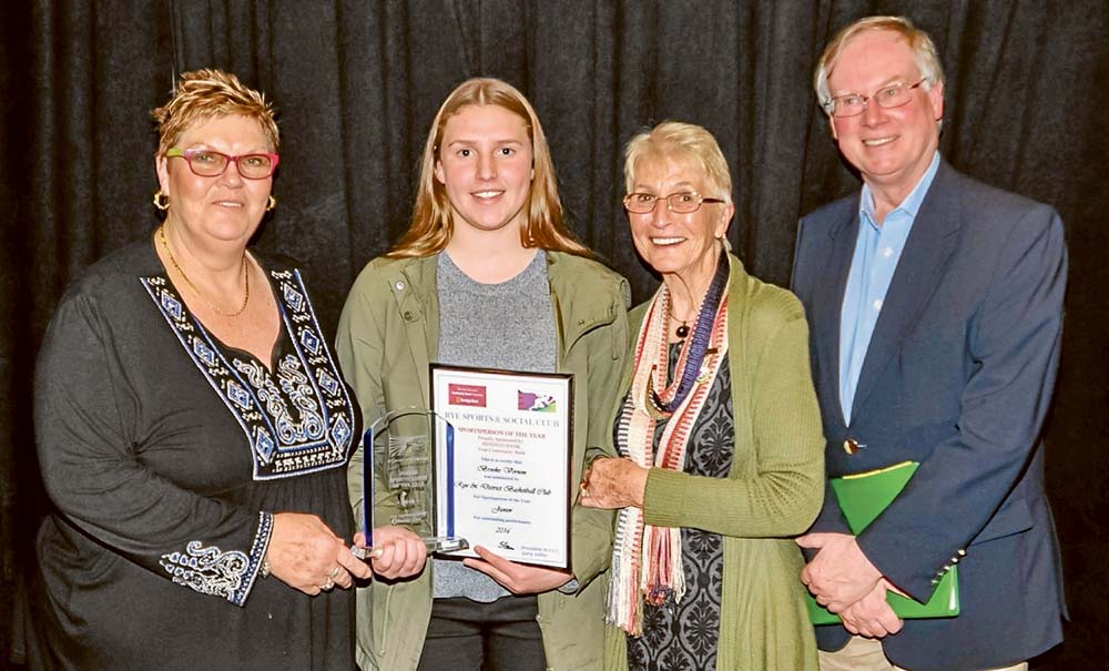 Junior winner: Brooke Vernon with Robyn Van Lieshout and Faye McCormick.