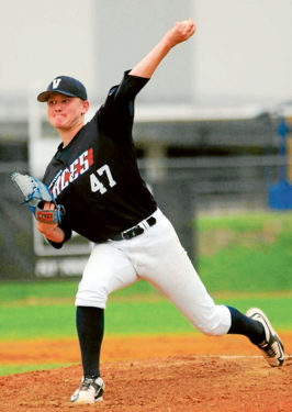 Walking on air: Pitcher and first baseman Jayson Arthur hopes to one day play major league baseball.