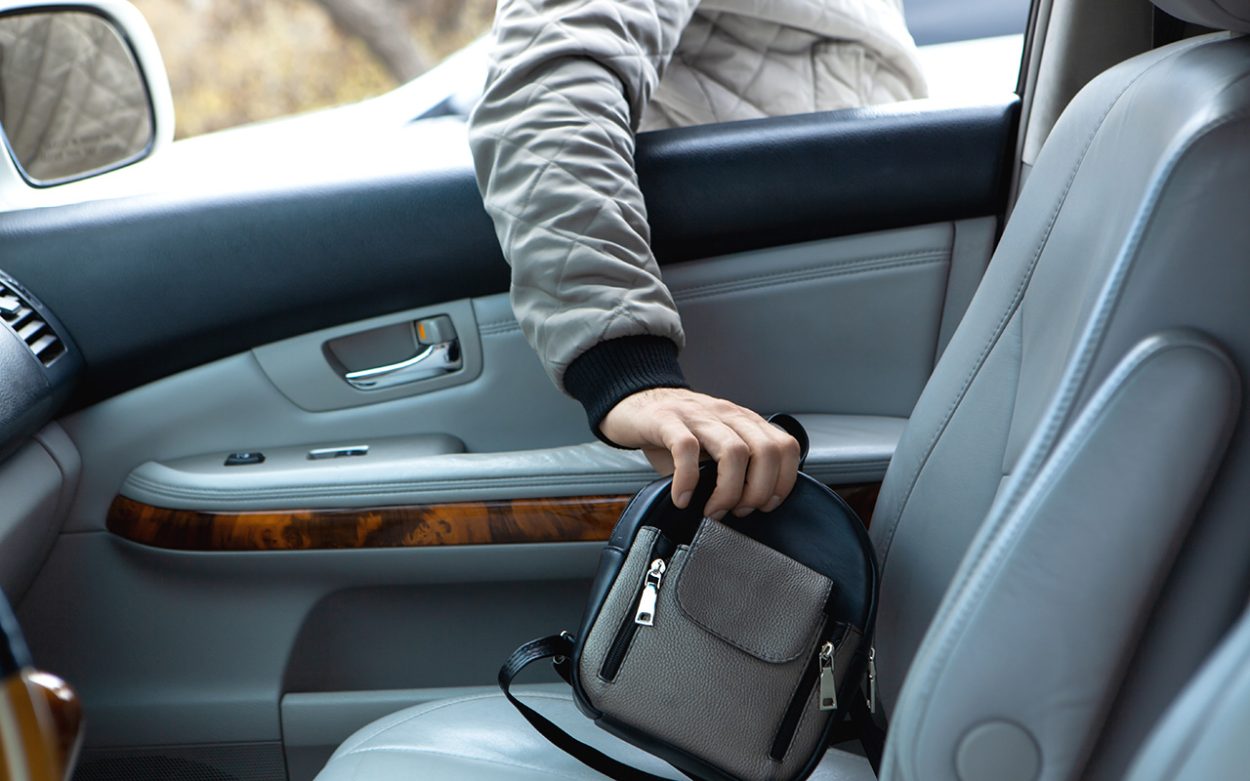 Theft of a handbag from a car