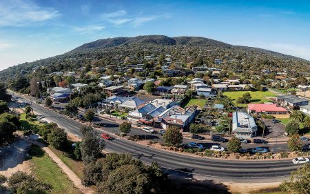 A drone photo showing McCrae and Dromana