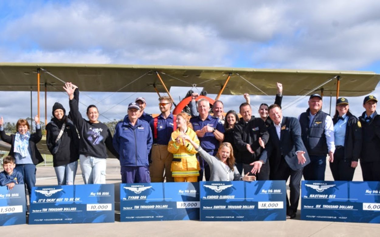 Cheques presented to airshow beneficiaries