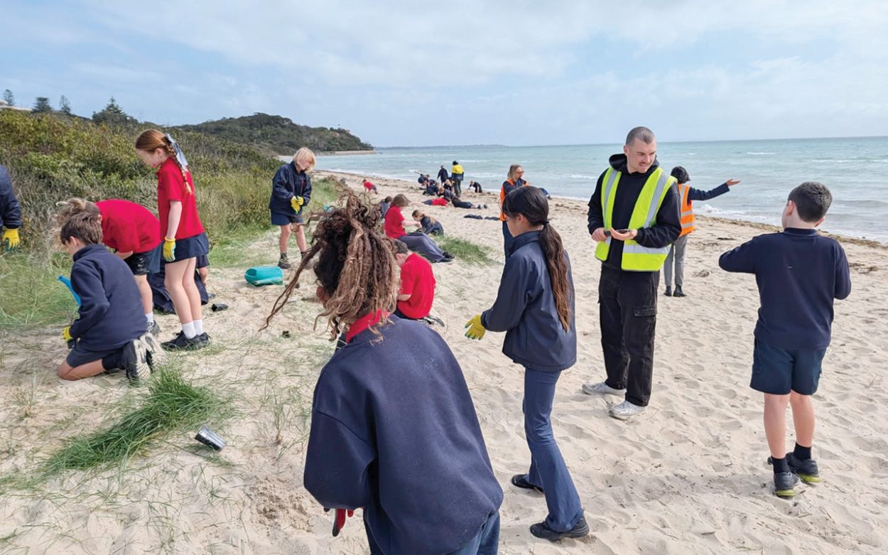 Students roll up their sleeves for Rye Foreshore planting session